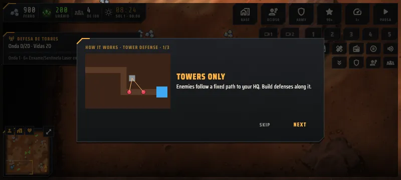 A Tower Defense match in Dust Dominion.